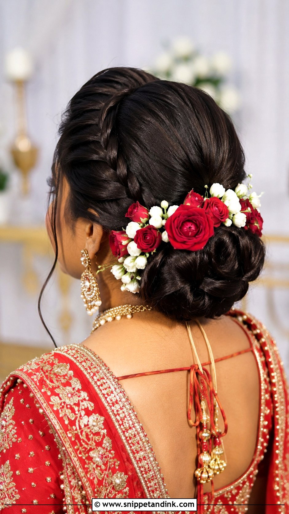 Indian Bridal Braided Bun For Long Hair - Snippet and Ink - 15 Indian Bridal Hairstyles for Long Hair