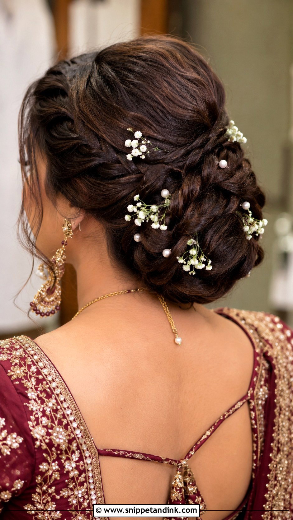 Indian Bridal Braided Bun - Snippet and Ink - 15 Indian Bridal Hairdo Ideas