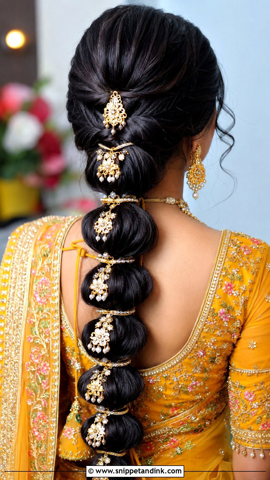 Indian Bridal Bubble Braid - Snippet and Ink - 20 Indian Wedding Bridal Braid Hairstyle Ideas