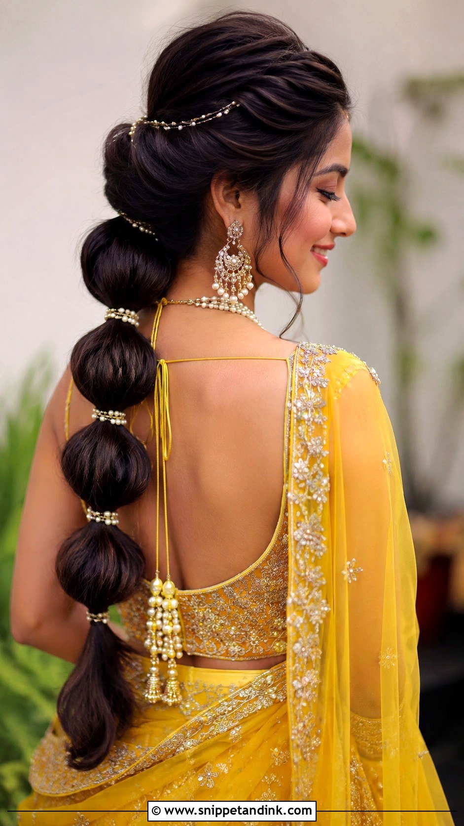 Indian Bridal Bubble Braid - Snippet and Ink - 15 Indian Hair Styles for Bridal
