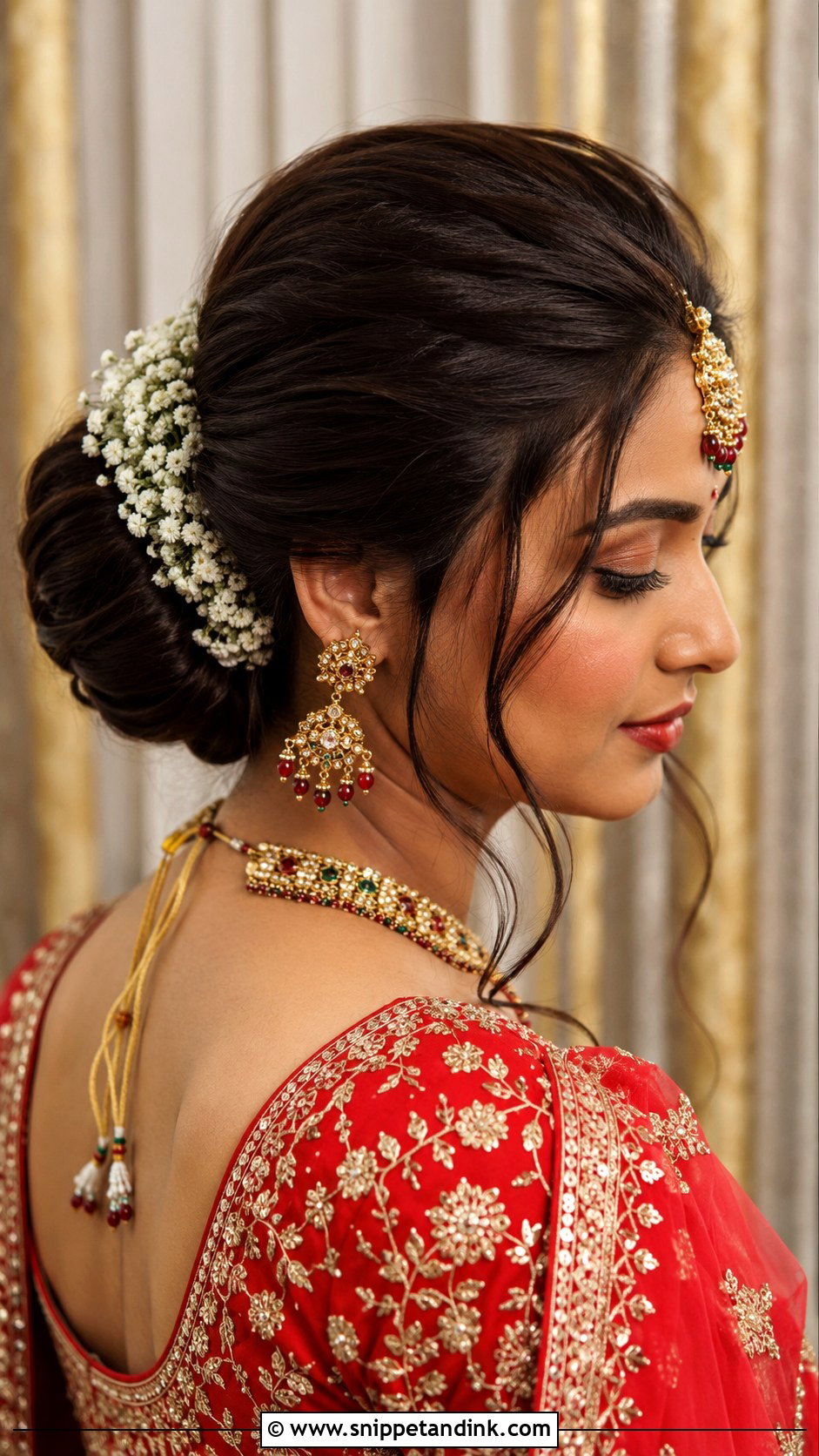 Indian Bridal Bun For Long Hair - Snippet and Ink - 15 Long Hairstyles Indian Wedding