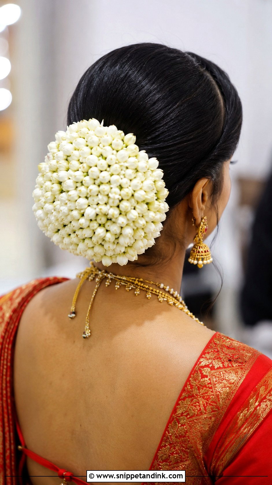 Indian Bridal Bun With Gajra - Snippet and Ink - 20 Indian Hair Bun for Wedding Ideas