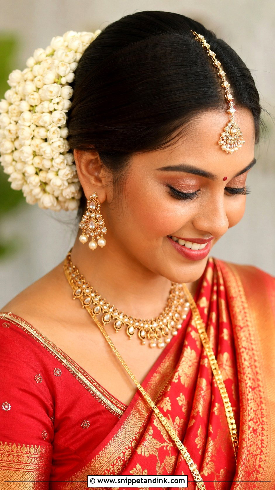 Indian Bridal Bun With Gajra - Snippet and Ink - 20 Indian Marriage Hair Styles