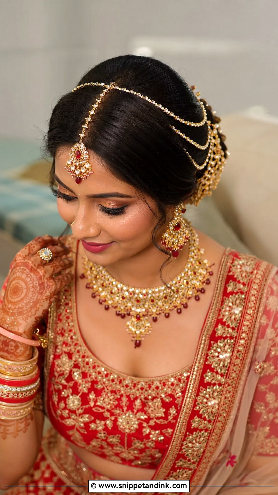 Indian Bridal Bun With Hair Chains - Snippet and Ink - 20 Indian Bridal Hair Bun Style Ideas