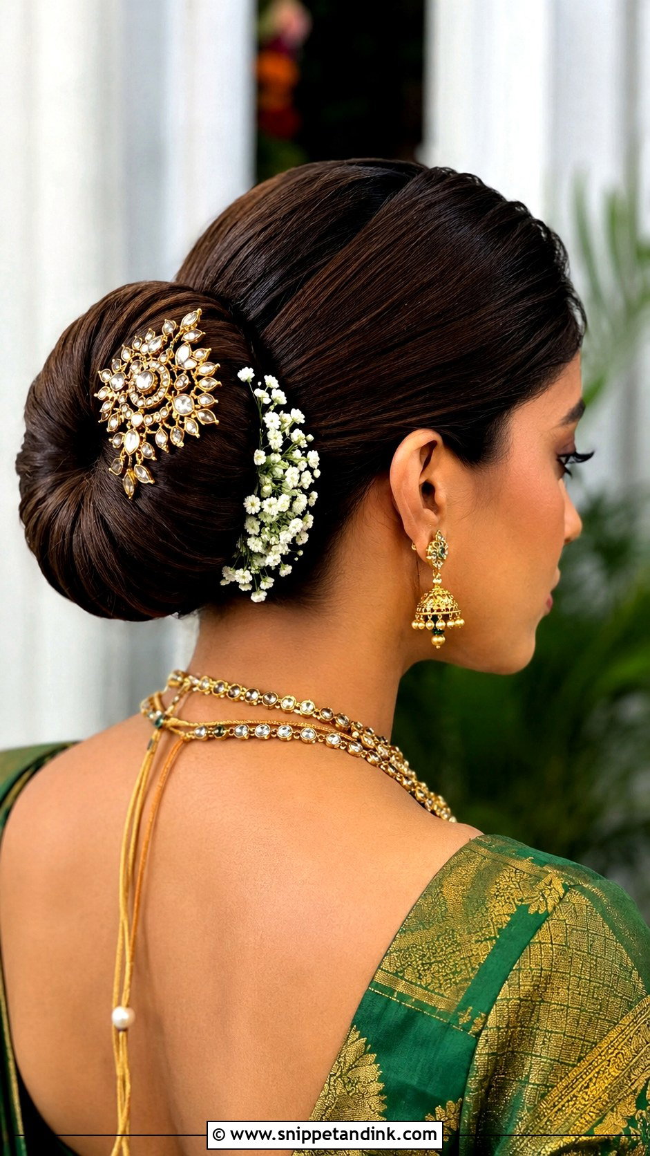 Indian Bridal Bun With Juda Pin - Snippet and Ink - 15 Indian Bride Bun Hairstyle Ideas