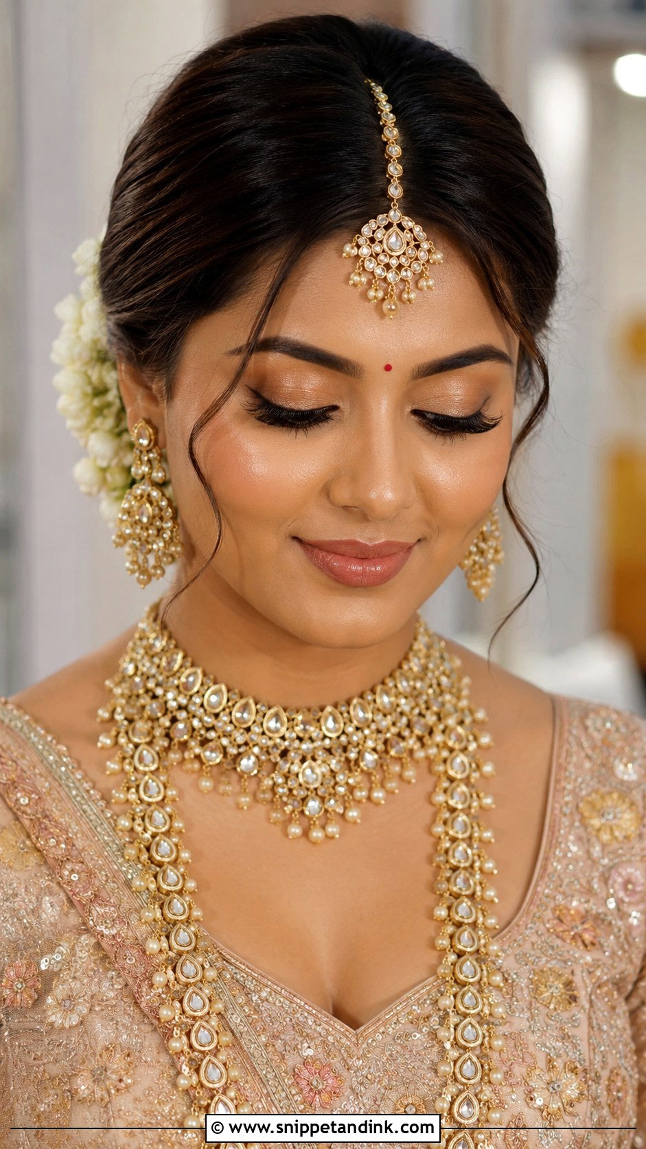 Indian Bridal Center Part Juda Bun - Snippet and Ink - 15 Indian Bridal Juda Buns Hairstyle