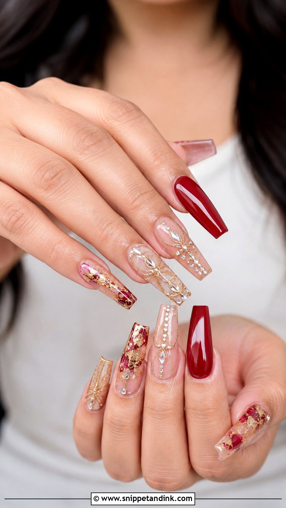 Indian Bridal Coffin Nails - Snippet and Ink - 30 Indian Bridal Nails