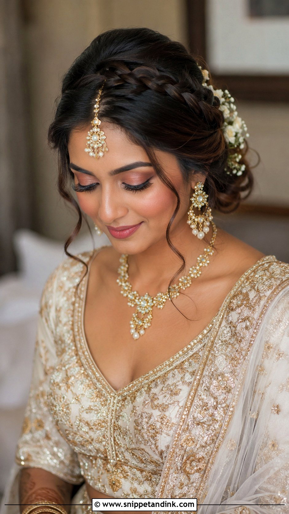Indian Bridal Crown Braid - Snippet and Ink - 20 Indian Marriage Hair Styles