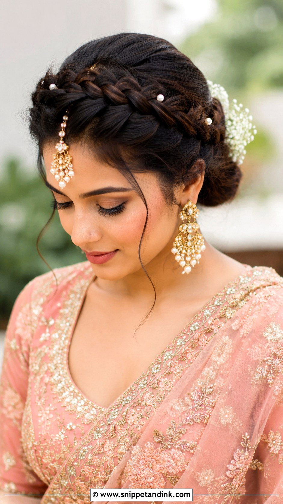 Indian Bridal Crown Braid For Round Face - Snippet and Ink - 15 Indian Bridal Hairstyles for Round Face