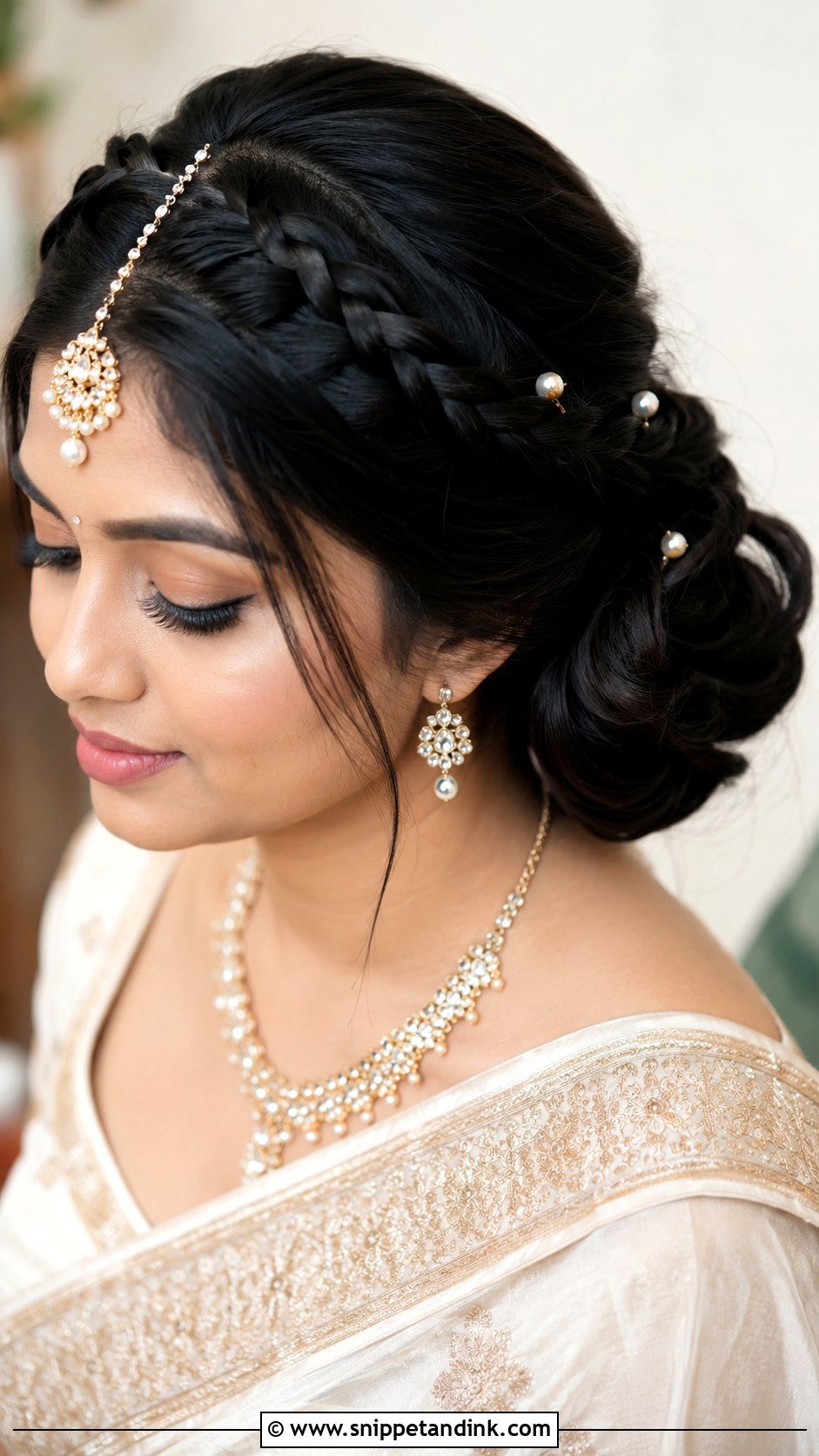Indian Bridal Crown Braid - Snippet and Ink - 15 Indian Bridal Hair Styles