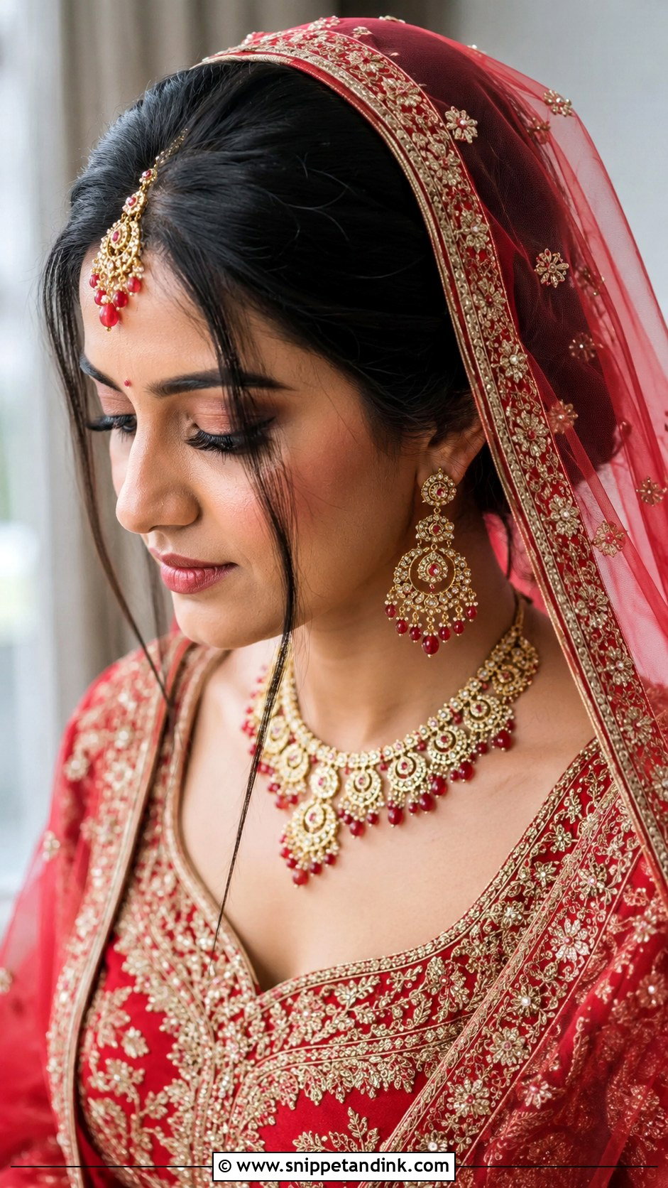 Indian Bridal Dupatta Hairstyle For Long Hair - Snippet and Ink - 15 Indian Bridal Hairstyles for Long Hair