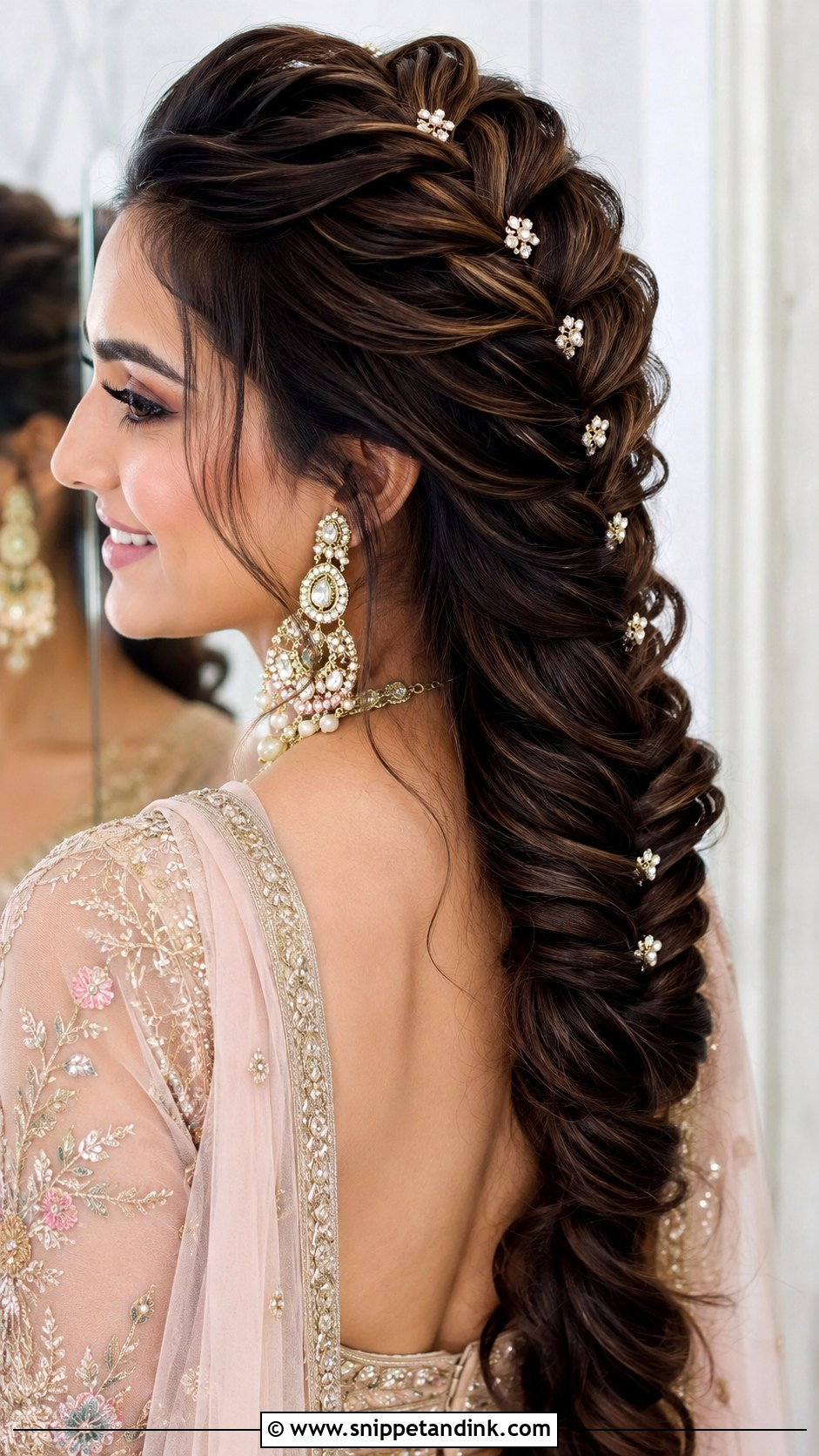 Indian Bridal Dutch Braid - Snippet and Ink - 20 Indian Bride Braid Hairstyle Ideas