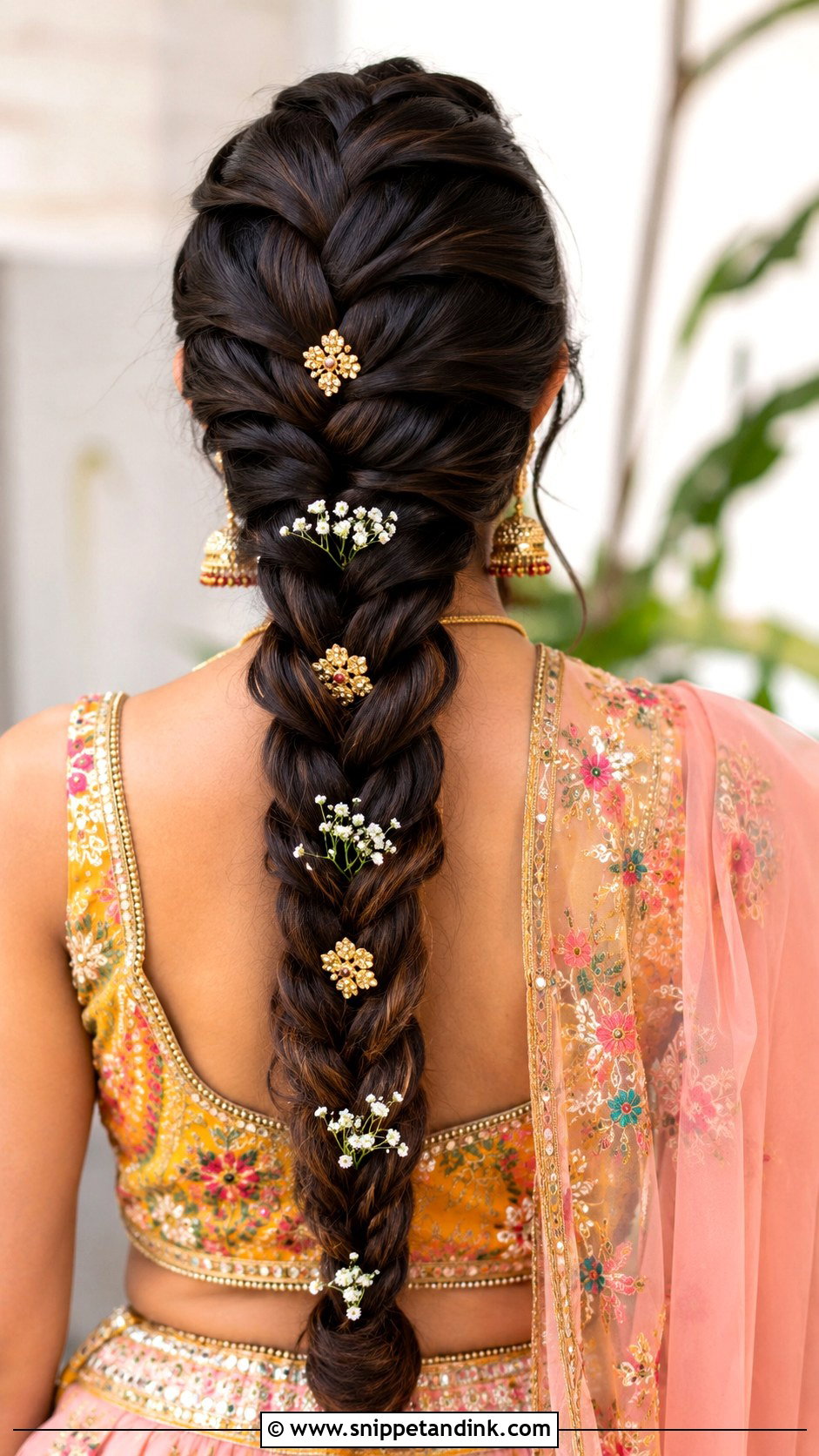 Indian Bridal Dutch Braid - Snippet and Ink - 20 Indian Wedding Bridal Braid Hairstyle Ideas