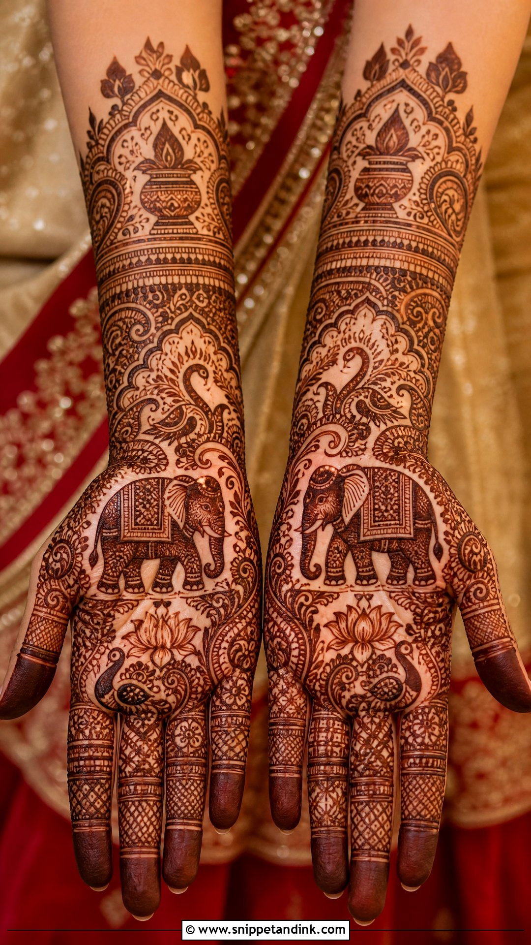 Indian Bridal Elephant Mehndi Design - Snippet and Ink - 20 Bridal Elephant Mehndi Designs