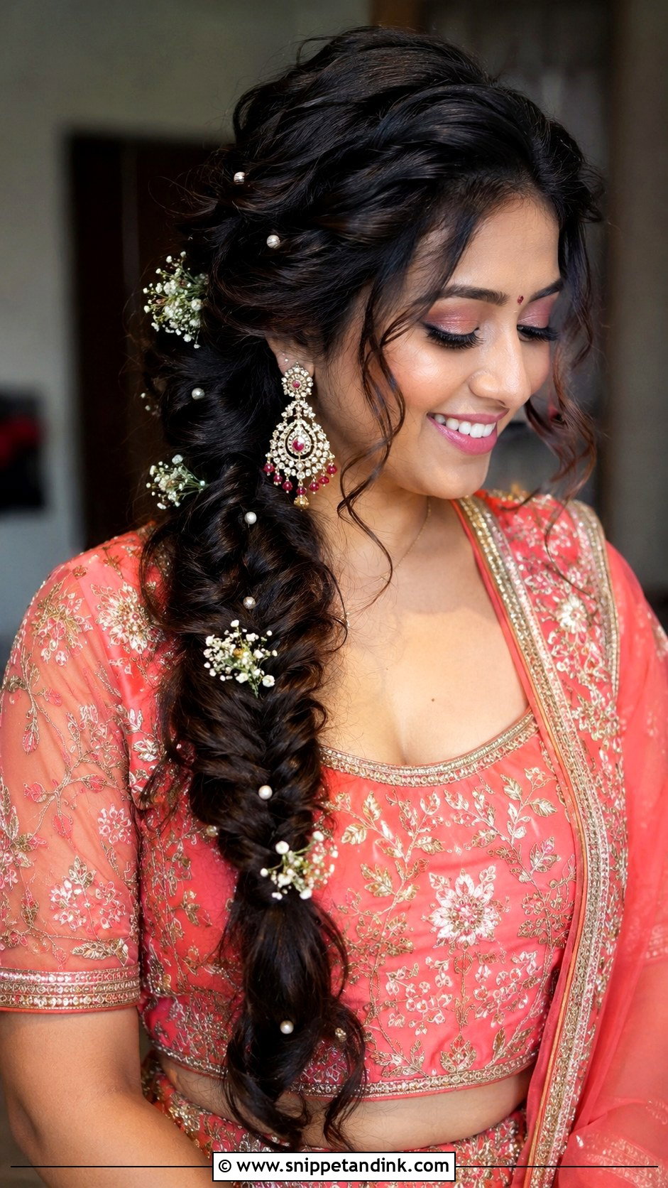 Indian Bridal Fishtail Braid - Snippet and Ink - 15 Indian Bridal Hair Styles