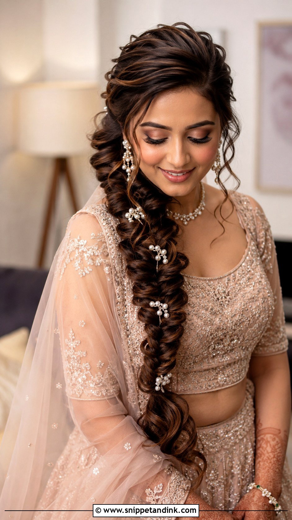 Indian Bridal Fishtail Braid - Snippet and Ink - 15 Indian Bride Hairstyles