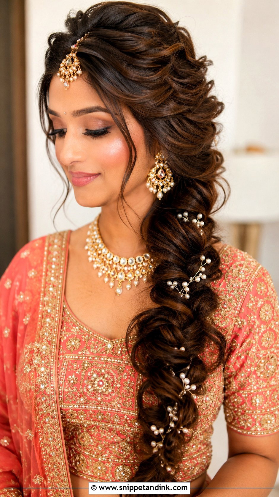 Indian Bridal Fishtail Braid - Snippet and Ink - 15 Indian Bride Wedding Hairstyles