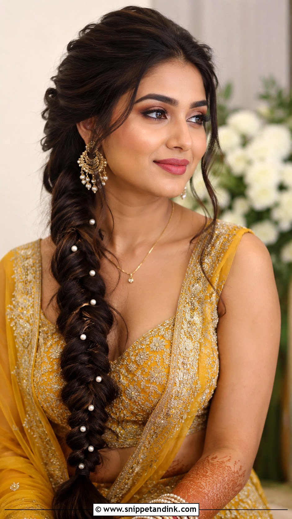 Indian Bridal Fishtail Braid - Snippet and Ink - 15 Indian Hairstyle for Marriage Ideas