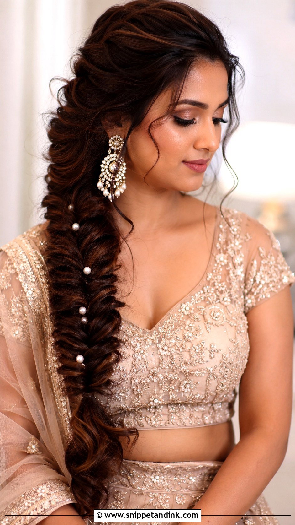 Indian Bridal Fishtail Braid - Snippet and Ink - 15 Latest Indian Bridal Hairstyles