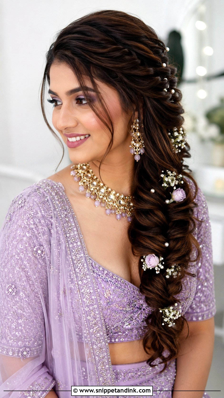 Indian Bridal Fishtail Braid For Round Face - Snippet and Ink - 15 Indian Bridal Hairstyles for Round Face