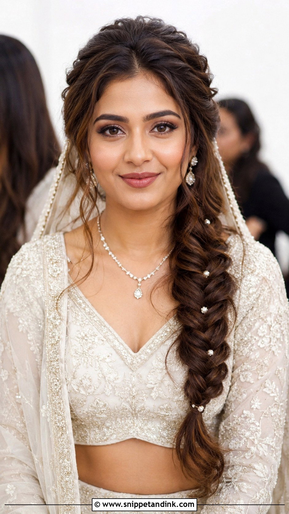 Indian Bridal Fishtail Braid Front View - Snippet and Ink - 20 Indian Front View Bridal Hairstyles