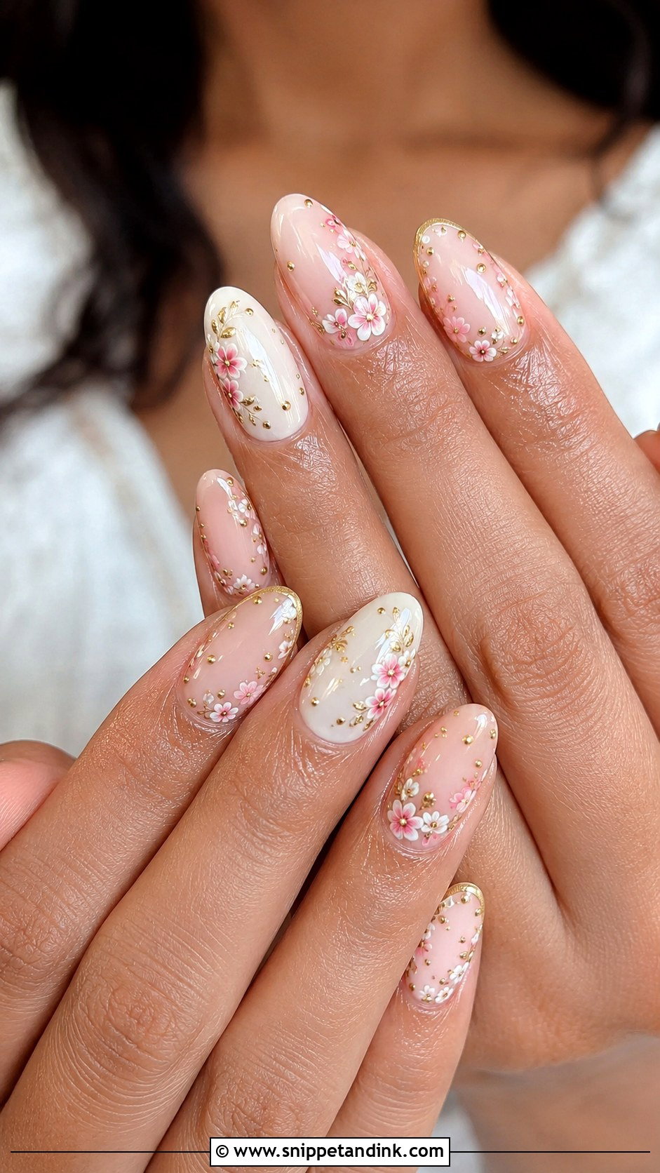 Indian Bridal Floral Nails - Snippet and Ink - 30 Indian Bridal Nails