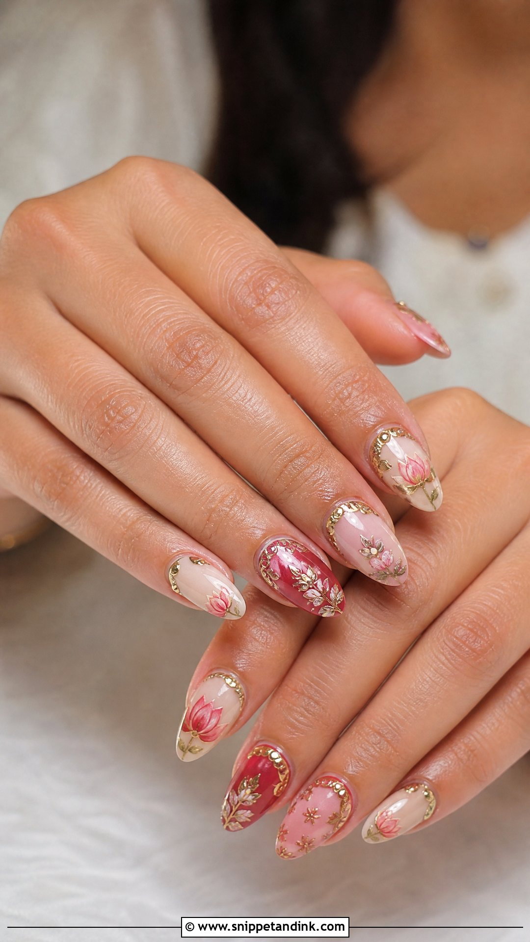 Indian Bridal Floral Nails - Snippet and Ink - 25 Indian Bridal Nails Designs Brides