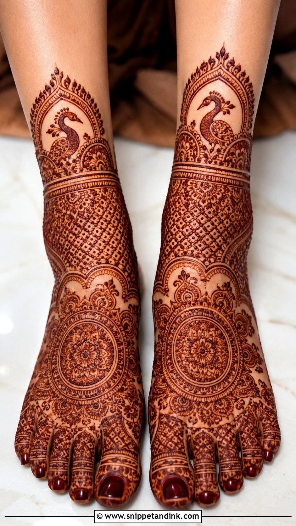 Indian Bridal Foot Mehndi Design - Snippet and Ink - 30 Bridal Mehndi Designs for Foot