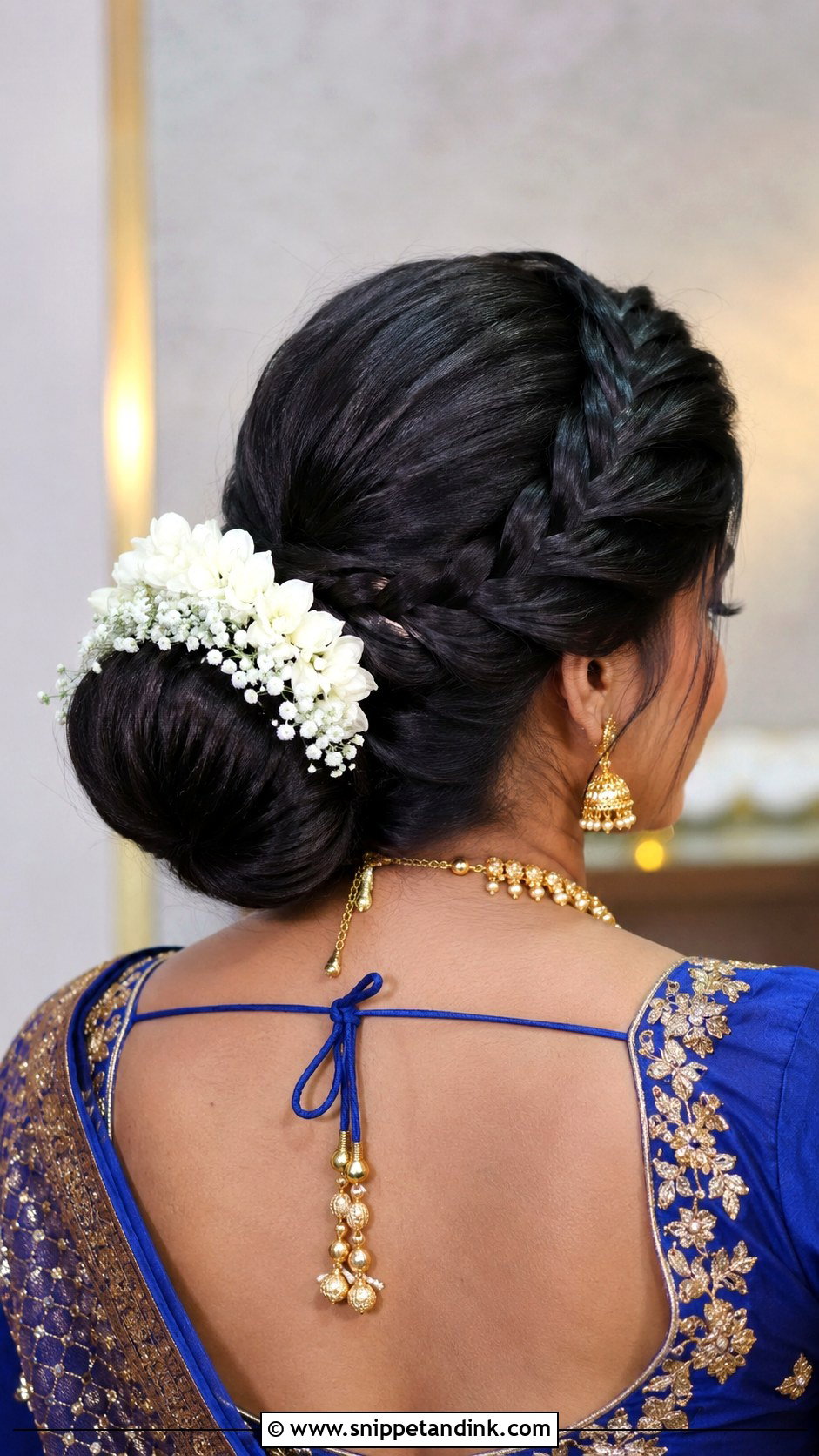 Indian Bridal French Braid Bun - Snippet and Ink - 15 Indian Bridal Hair Styles