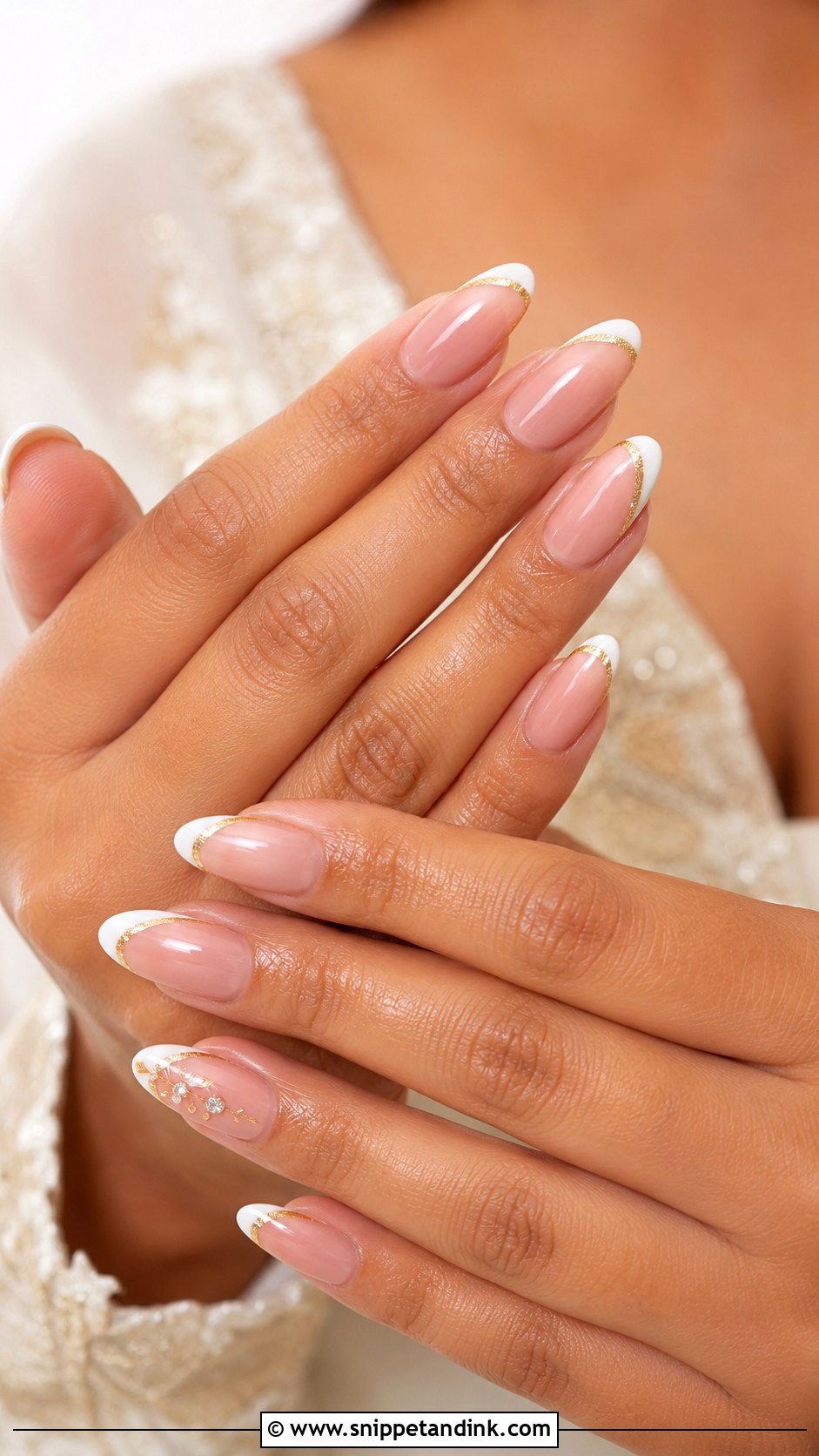 Indian Bridal French Tip Nails - Snippet and Ink - 30 Indian Bridal Nails