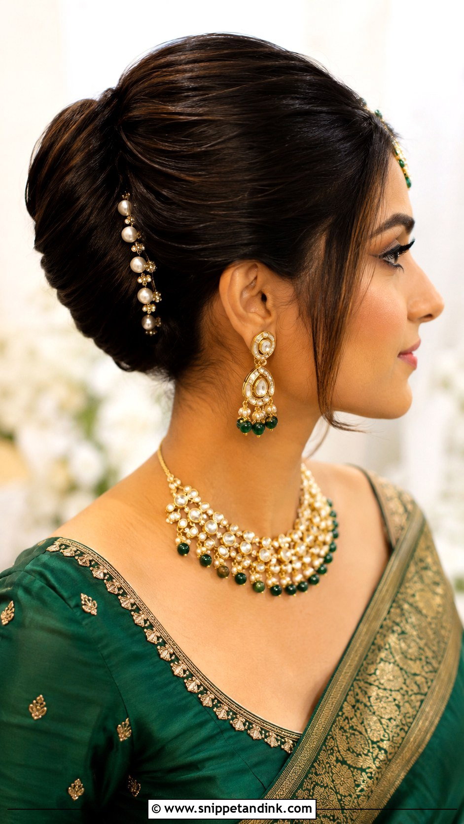 Indian Bridal French Twist - Snippet and Ink - 15 Indian Hair Styles for Bridal