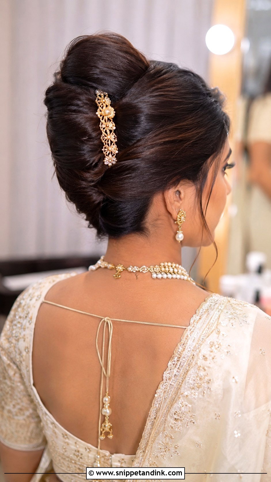 Indian Bridal French Twist - Snippet and Ink - 15 Latest Indian Bridal Hairstyles