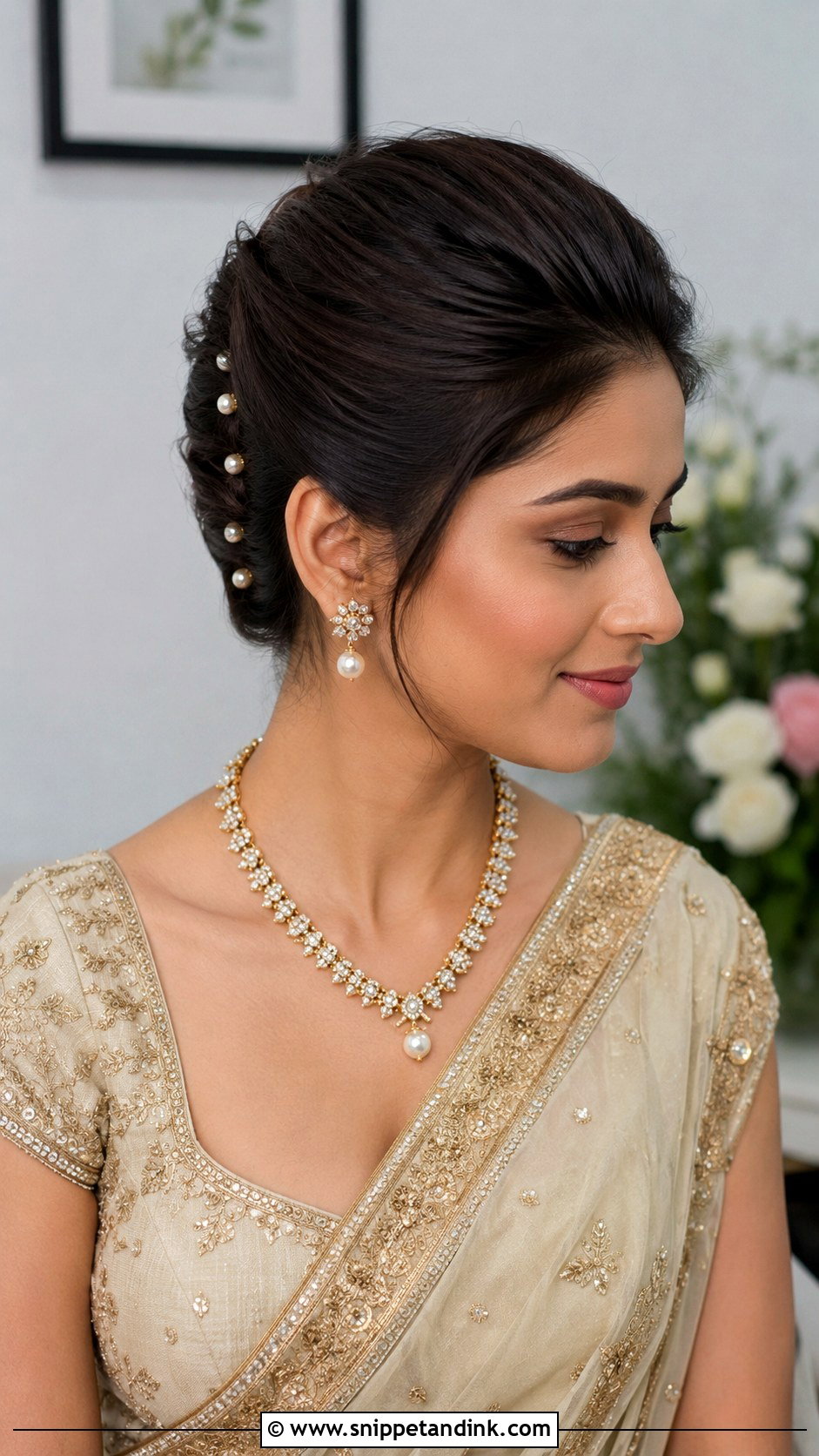 Indian Bridal French Twist - Snippet and Ink - 15 Indian Bridal Hairdo Ideas