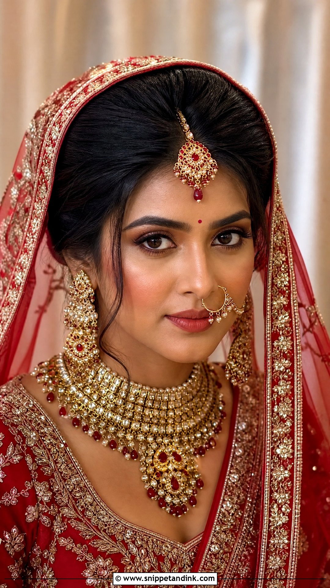 Indian Bridal Front Hairstyle With Dupatta - Snippet and Ink - 15 Bride Front Hairstyles Indian Wedding