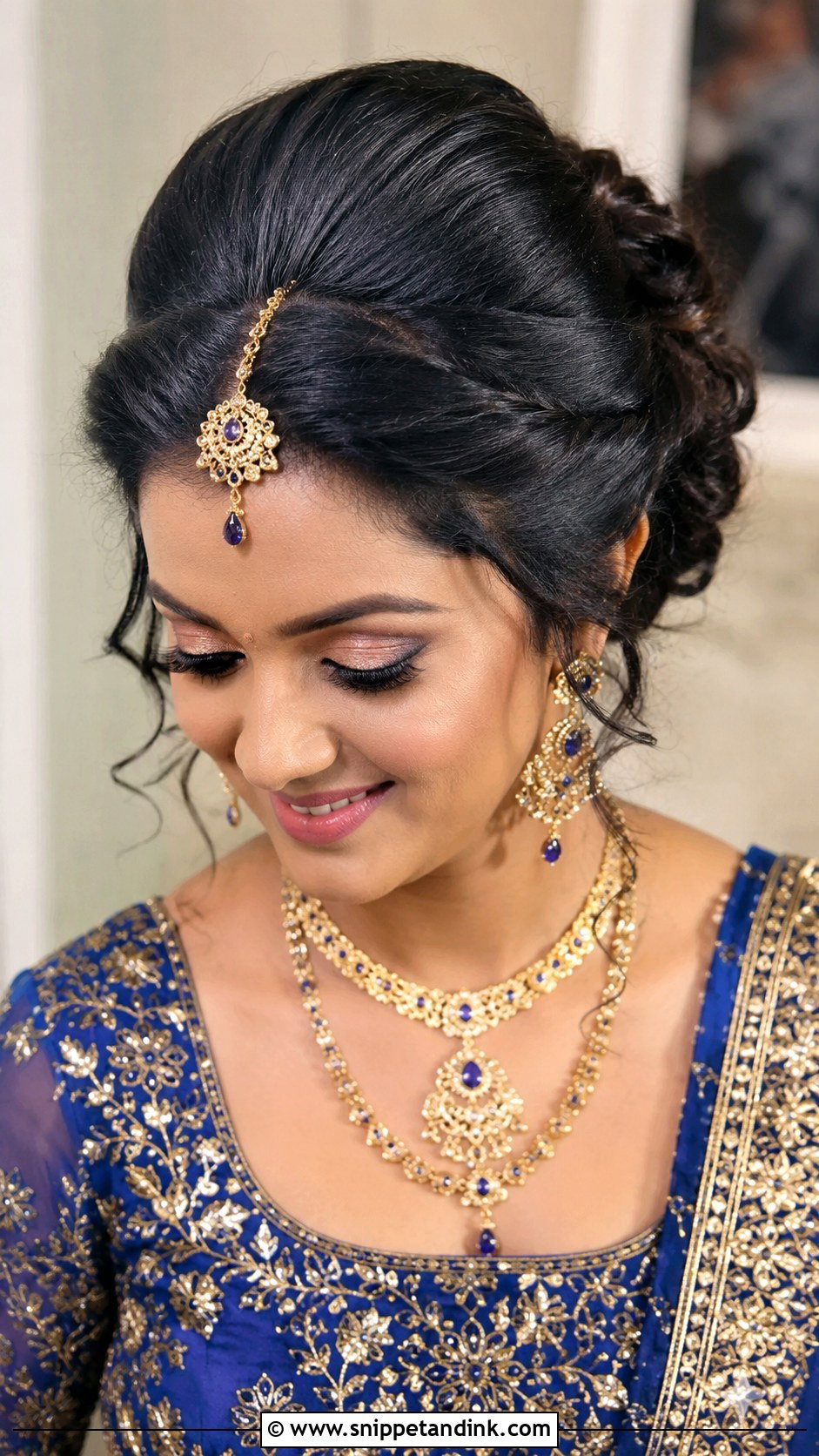 Indian Bridal Front Puff Hairstyle For Round Face - Snippet and Ink - 15 Indian Bridal Hairstyles for Round Face