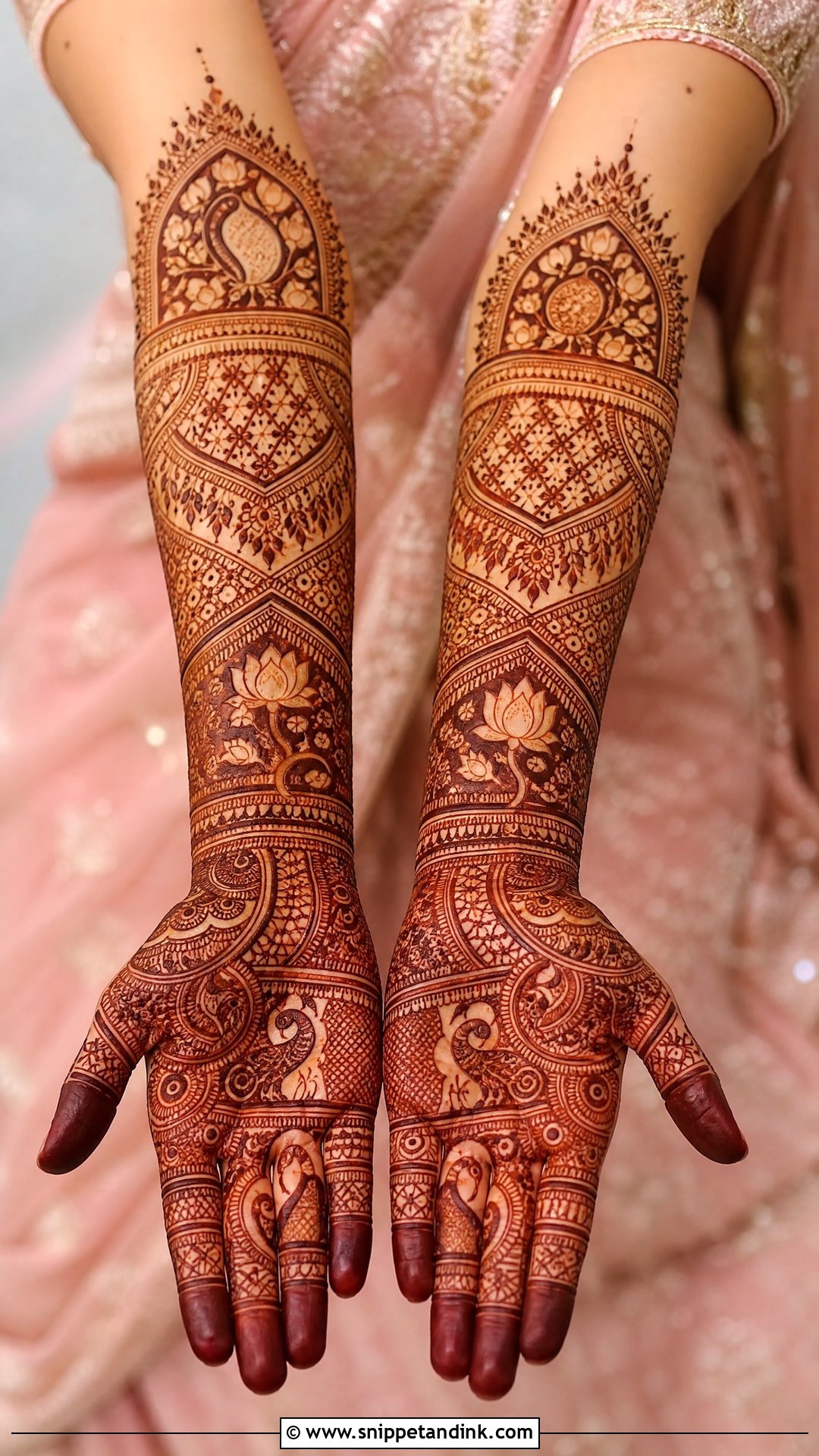 Indian Bridal Full Hand Mehndi Design - Snippet and Ink - 30 Best Beautiful Full Hand Mehndi Designs