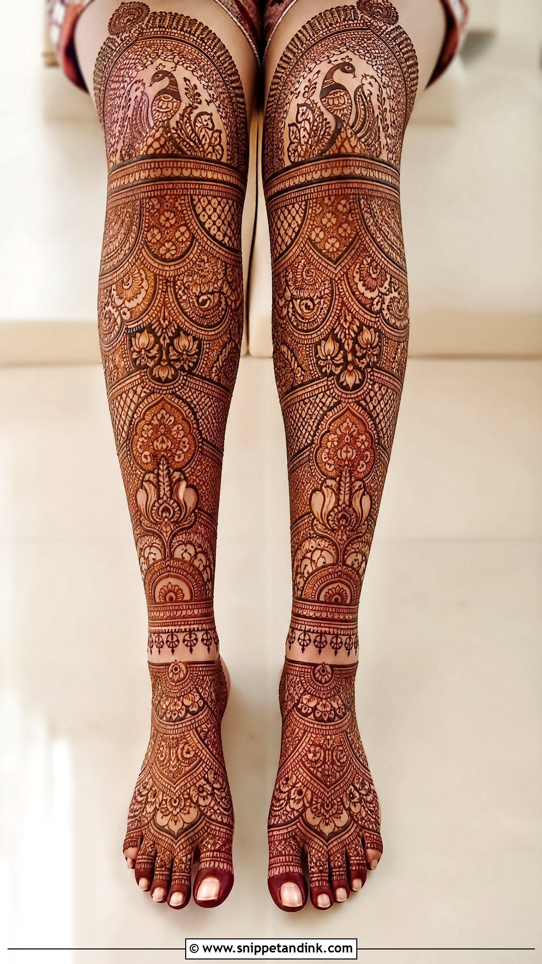 Indian Bridal Full Leg Mehndi Design - Snippet and Ink - 20 Bridal Full Legs Mehndi Design Ideas
