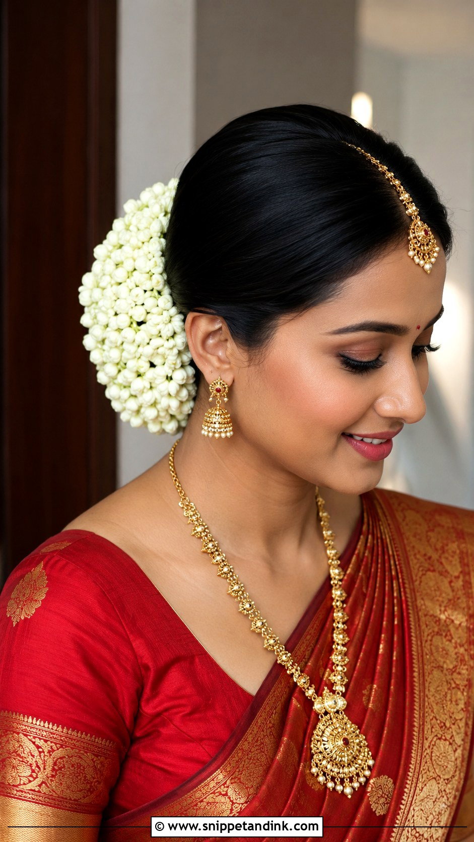 Indian Bridal Gajra Bun - Snippet and Ink - 15 Indian Bridal Hair Buns with Flowers