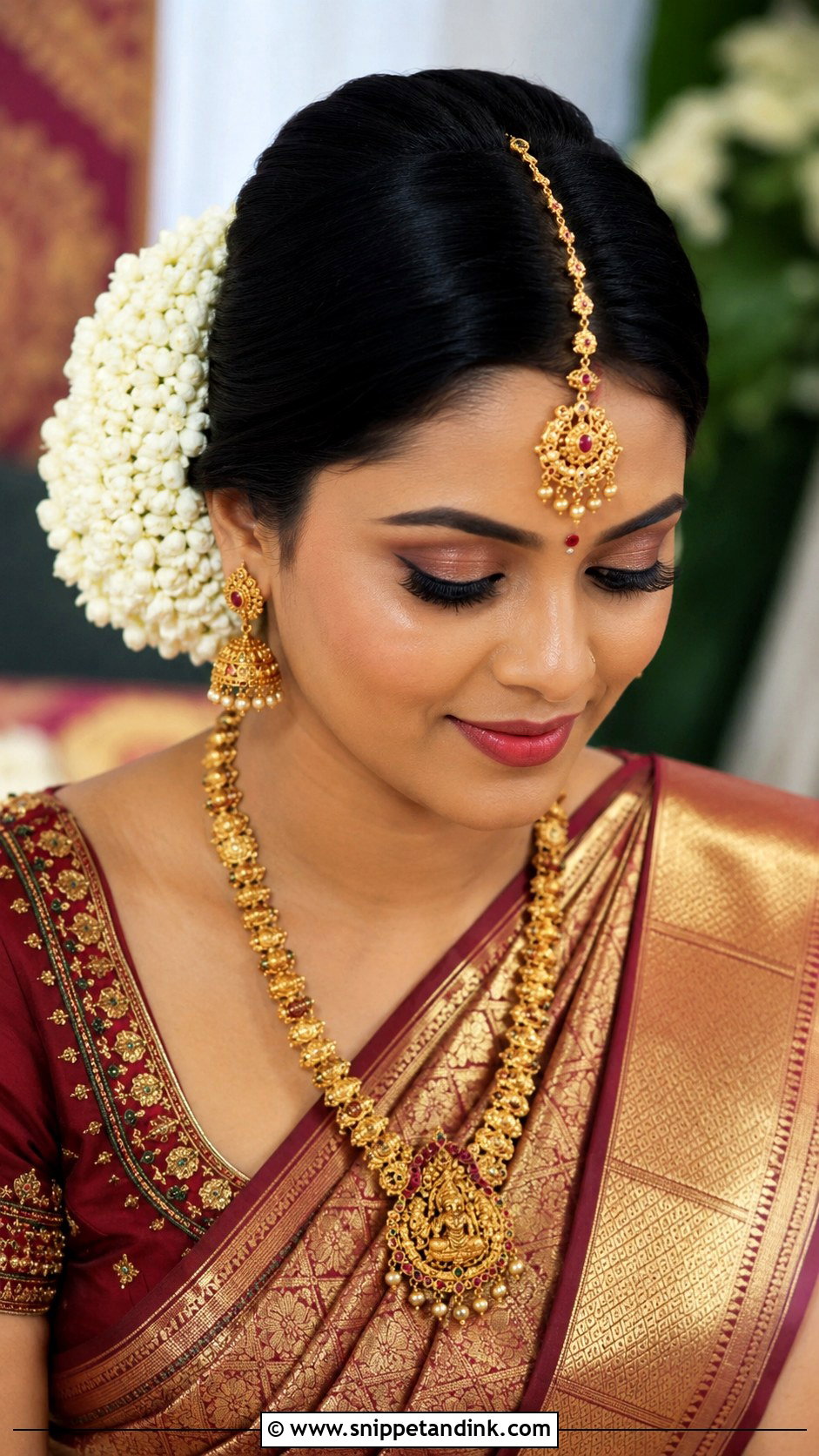 Indian Bridal Gajra Juda Bun - Snippet and Ink - 15 Indian Bridal Juda Buns Hairstyle