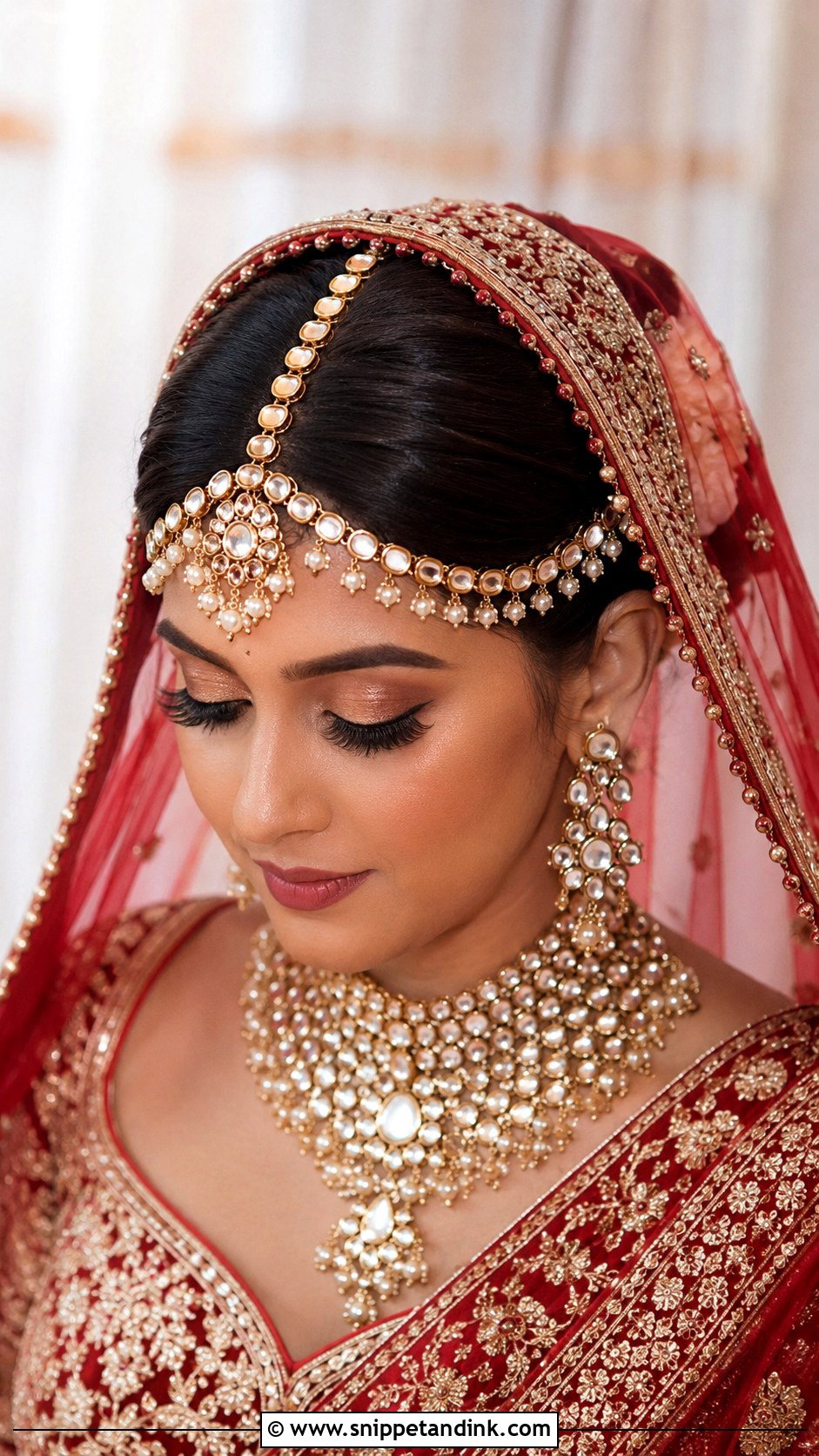 Indian Bridal Hair With Matha Patti - Snippet and Ink - 15 Indian Bridal Hair Styles