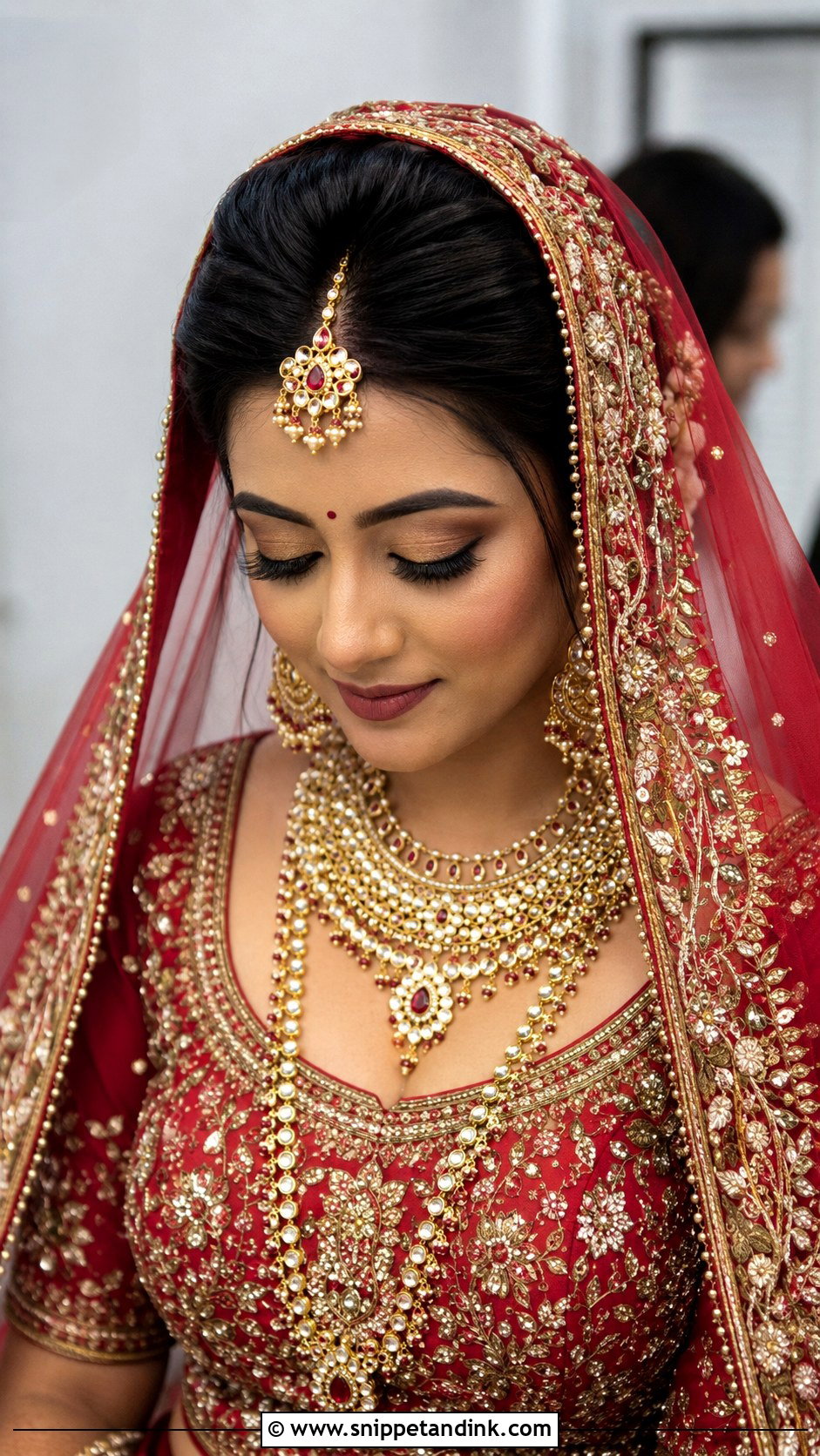 Indian Bridal Hairstyle With Dupatta - Snippet and Ink - 15 Indian Bride Hairstyle Ideas