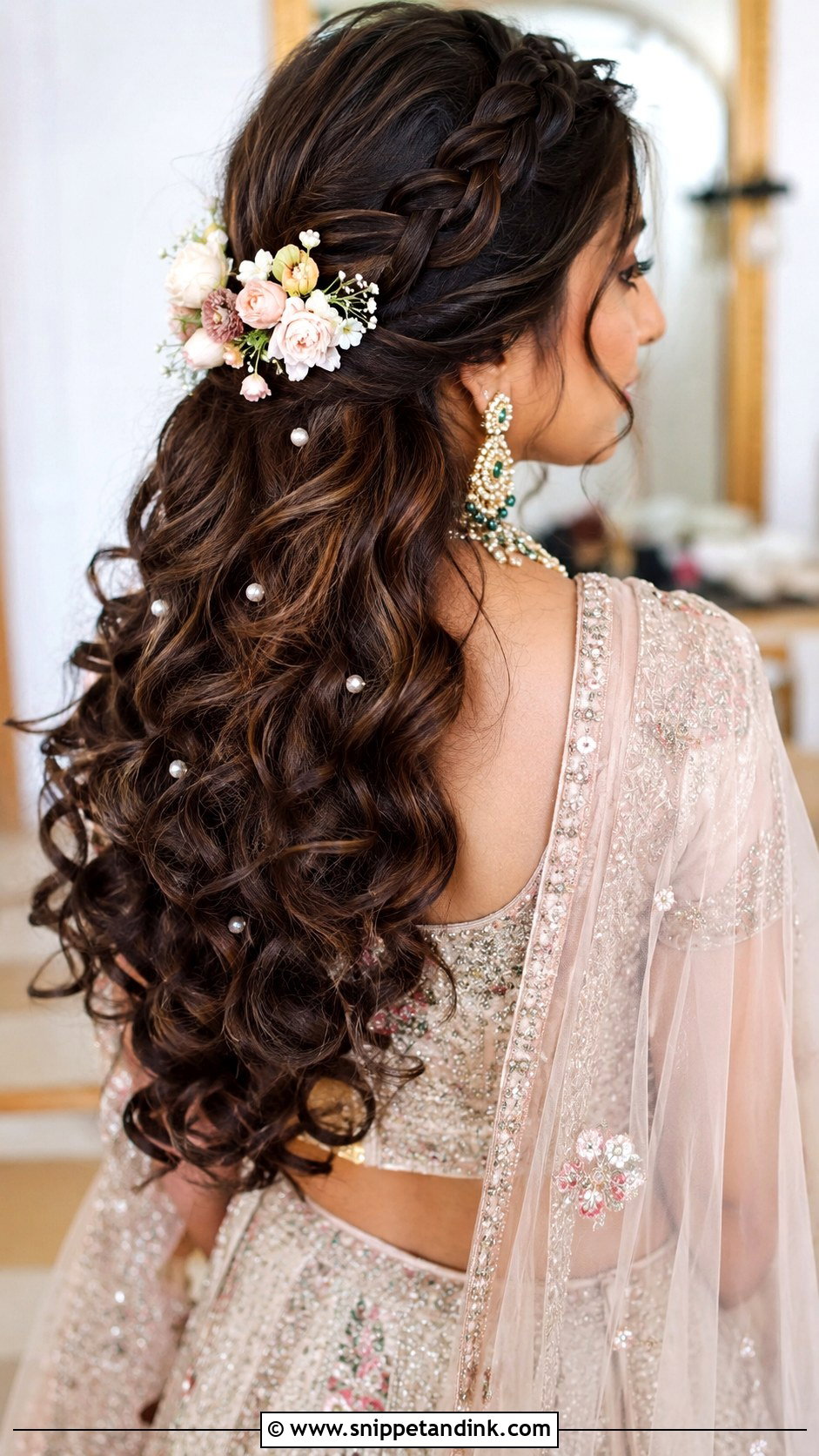 Indian Bridal Half Up Braid - Snippet and Ink - 20 Indian Wedding Bridal Braid Hairstyle Ideas