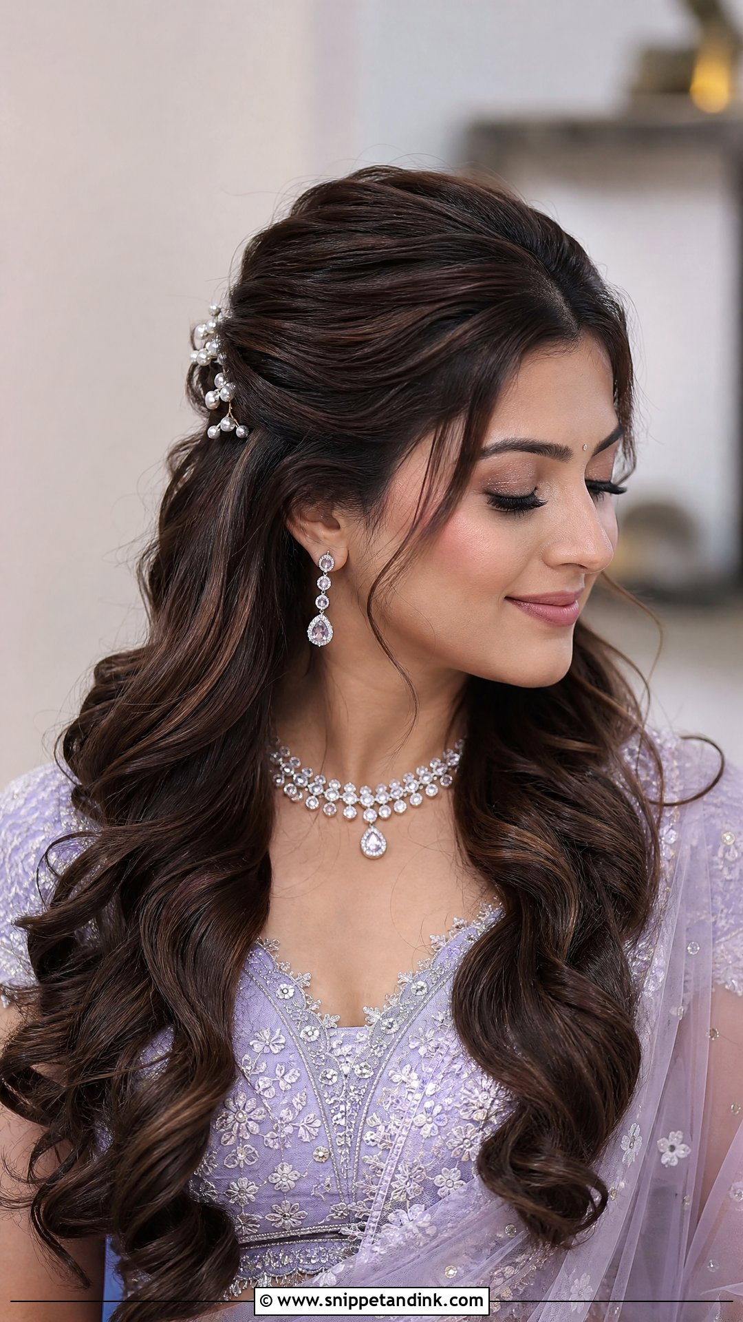 Indian Bridal Half Up Front Hairstyle - Snippet and Ink - 15 Bride Front Hairstyles Indian Wedding