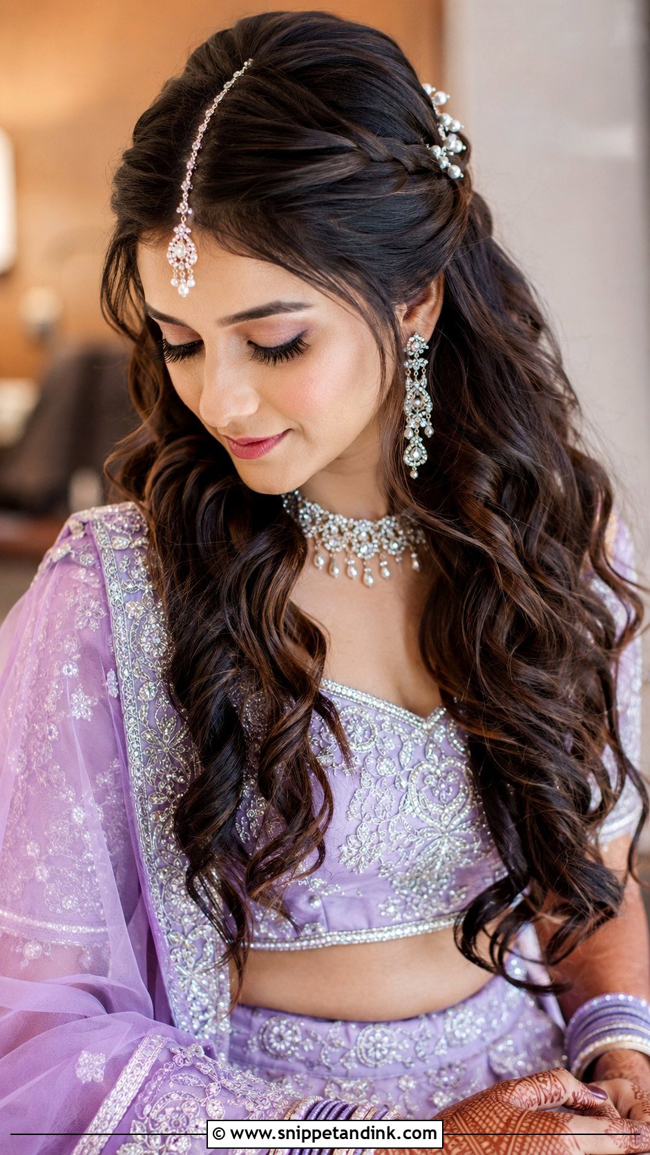 Indian Bridal Half Up Half Down - Snippet and Ink - 15 Latest Indian Bridal Hairstyles