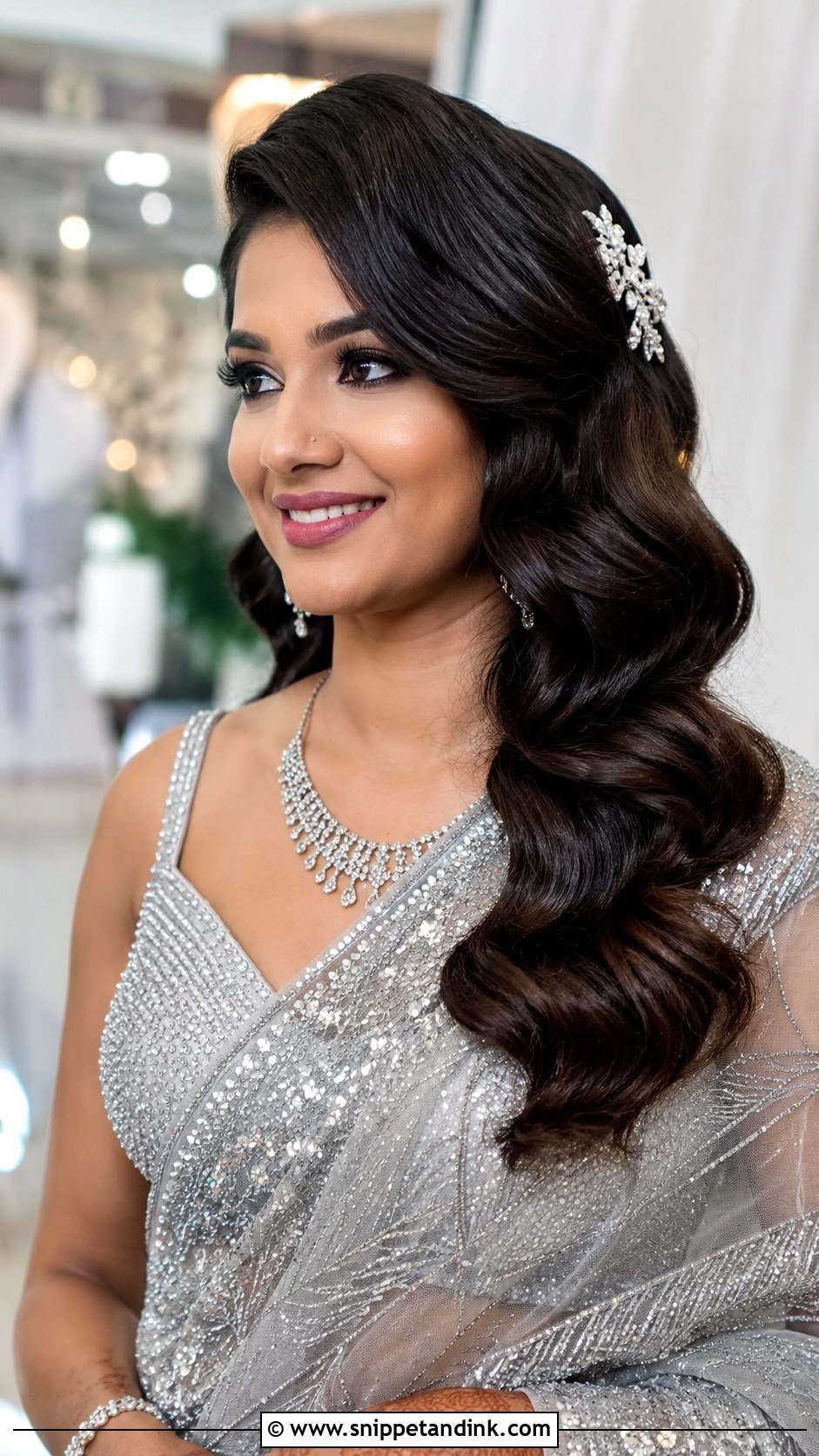 Indian Bridal Hollywood Waves - Snippet and Ink - 15 Indian Hairstyle for Marriage Ideas