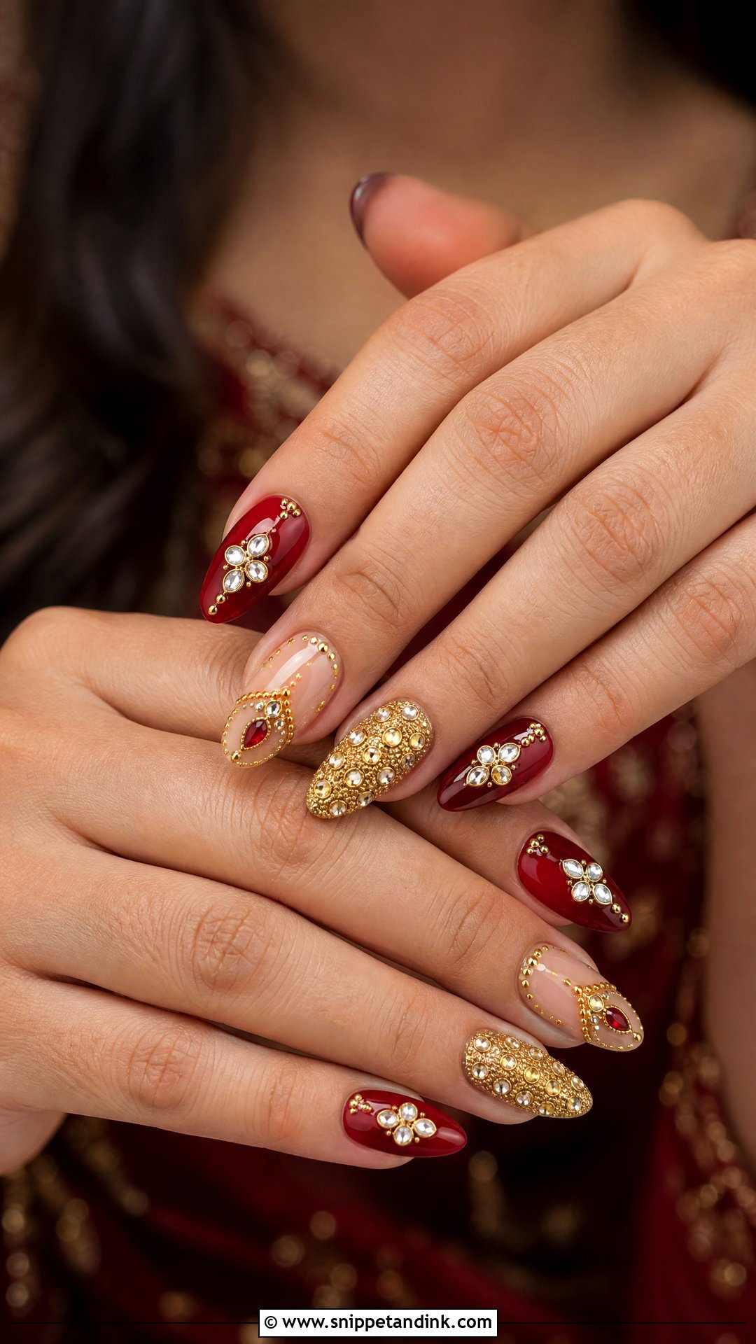 Indian Bridal Kundan Nails - Snippet and Ink - 25 Indian Bridal Nails Designs Brides