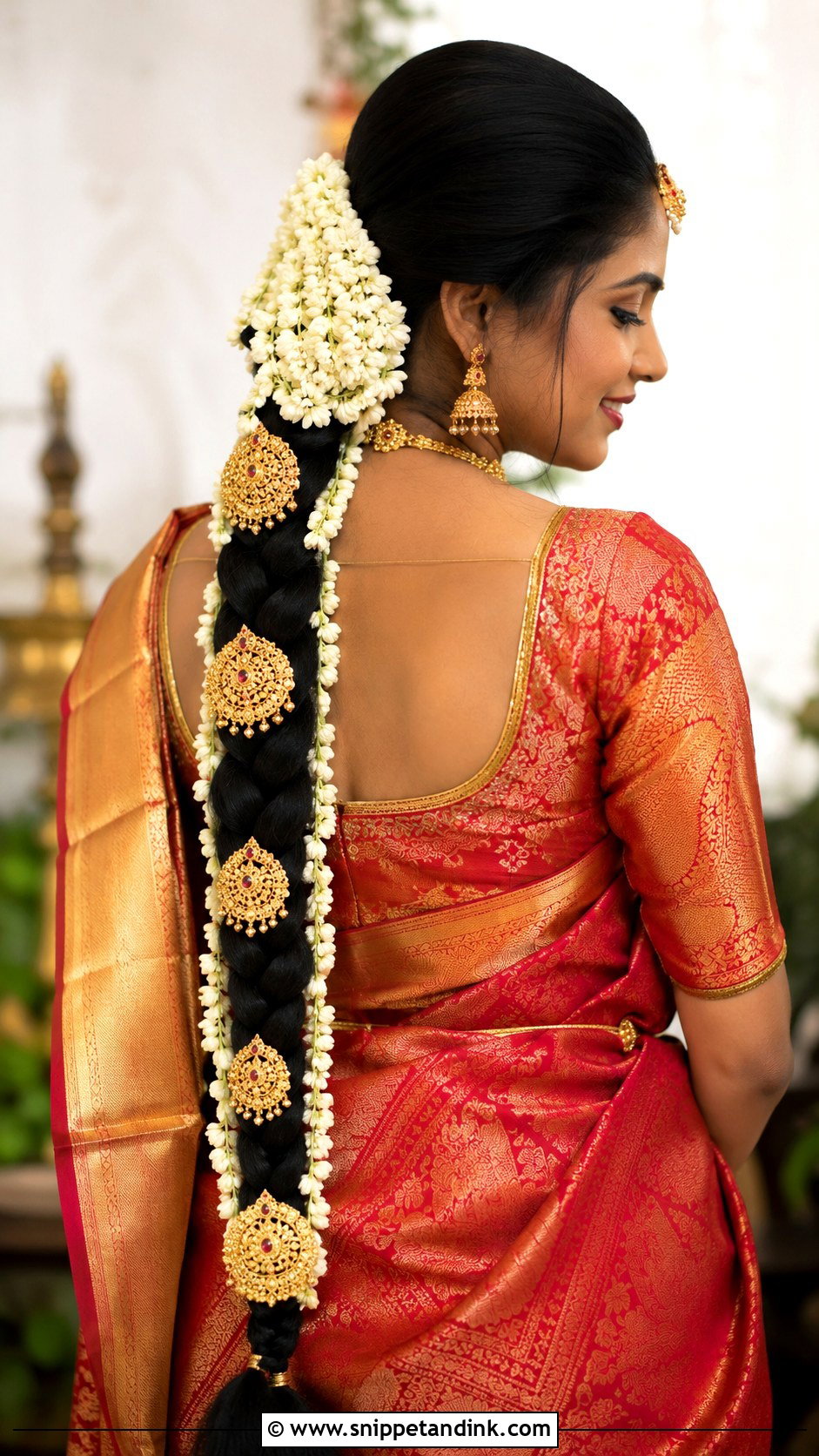 Indian Bridal Long Braid - Snippet and Ink - 15 Indian Bridal Hairdo Ideas