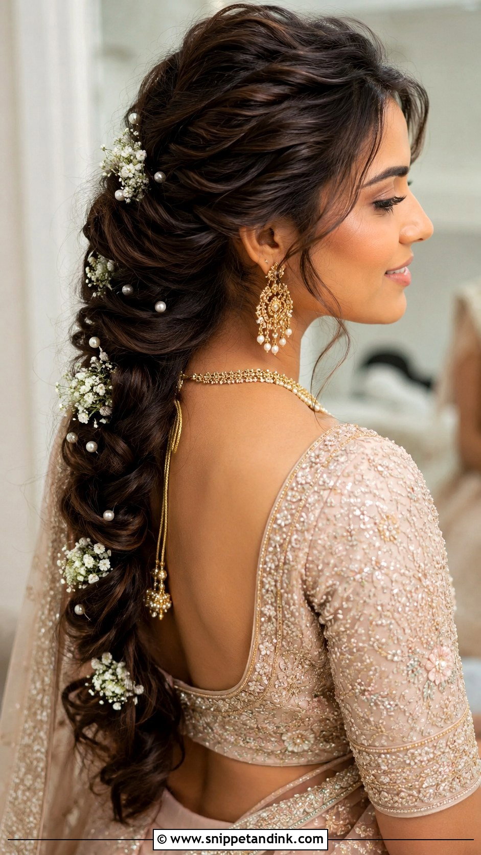 Indian Bridal Loose Braid - Snippet and Ink - 20 Indian Wedding Bridal Braid Hairstyle Ideas