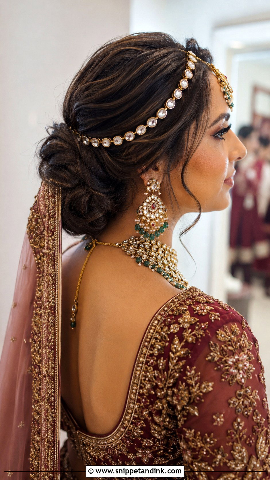 Indian Bridal Low Bun - Snippet and Ink - 15 Indian Bride Wedding Hairstyles
