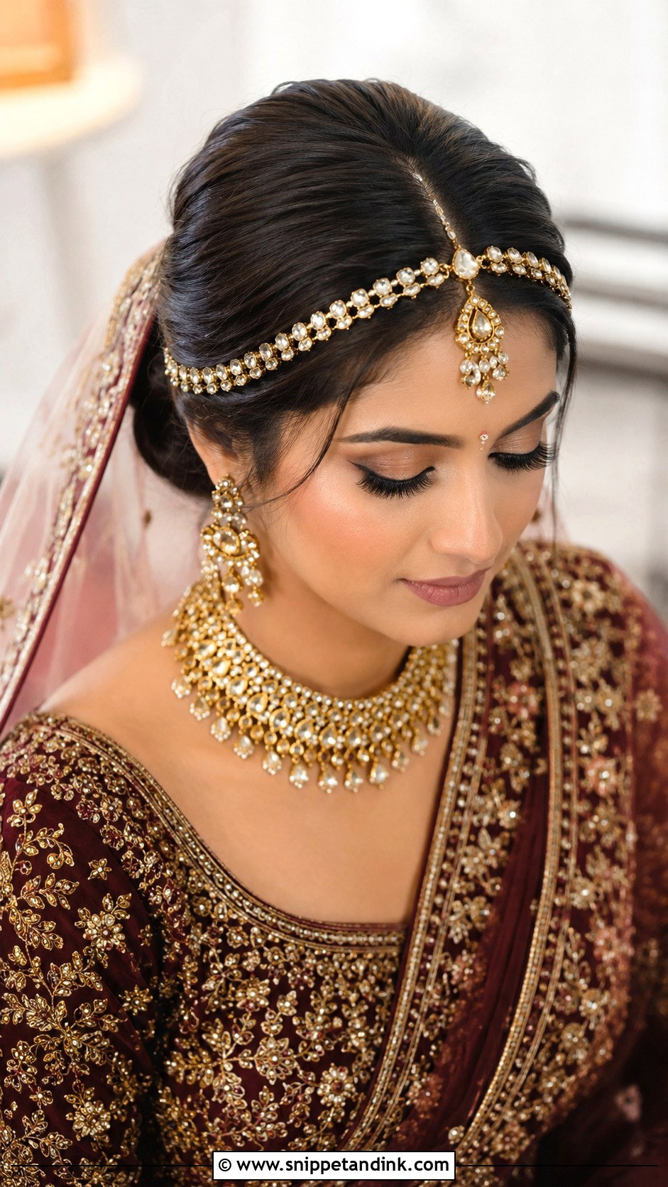 Indian Bridal Low Bun - Snippet and Ink - 15 Indian Bridal Hair Styles